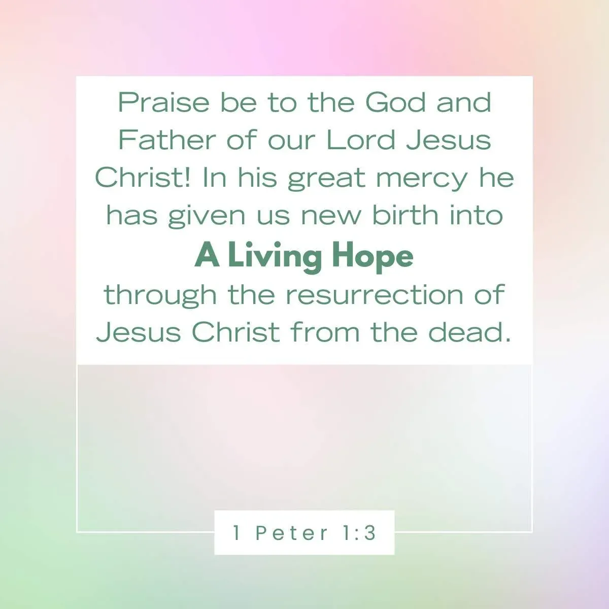 1 Peter 1:3 Bible Verse to celebrate the resurrection of Jesus Christ