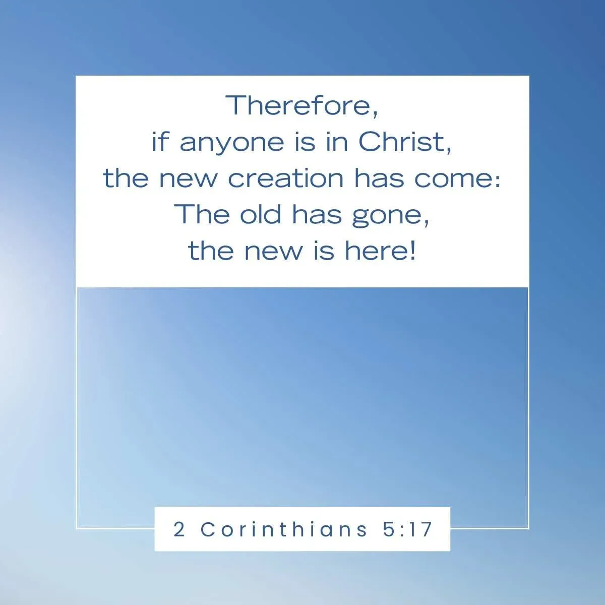 2 Corinthians 5:17 Bible verse to inspire a fresh start in the