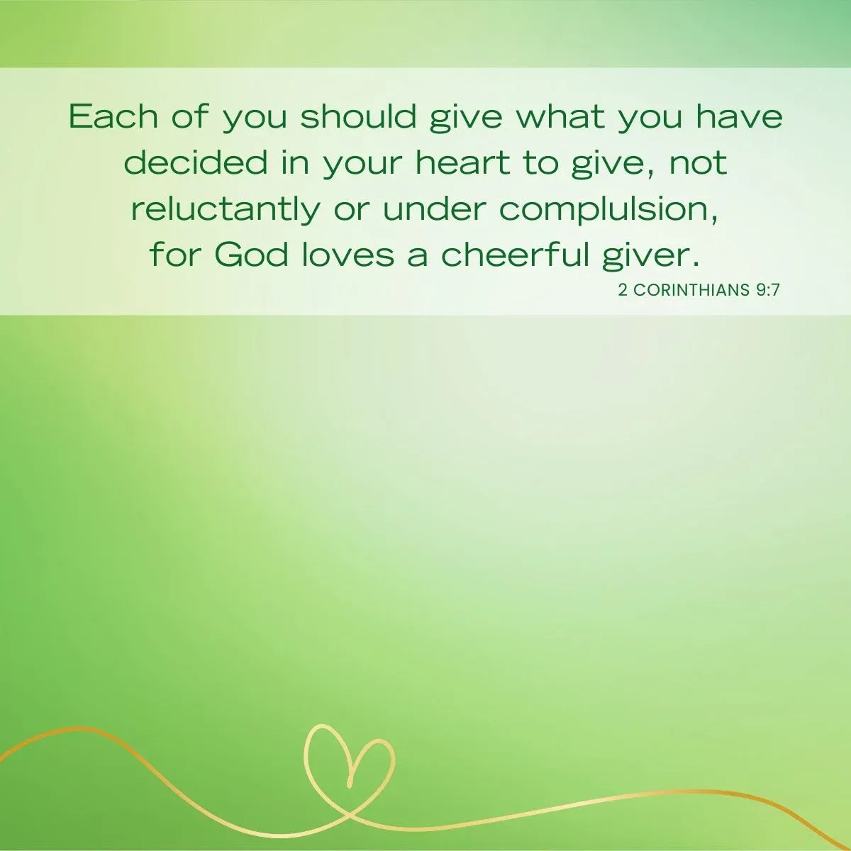 2 Corinthians 9:7 - Tithing Bible verse