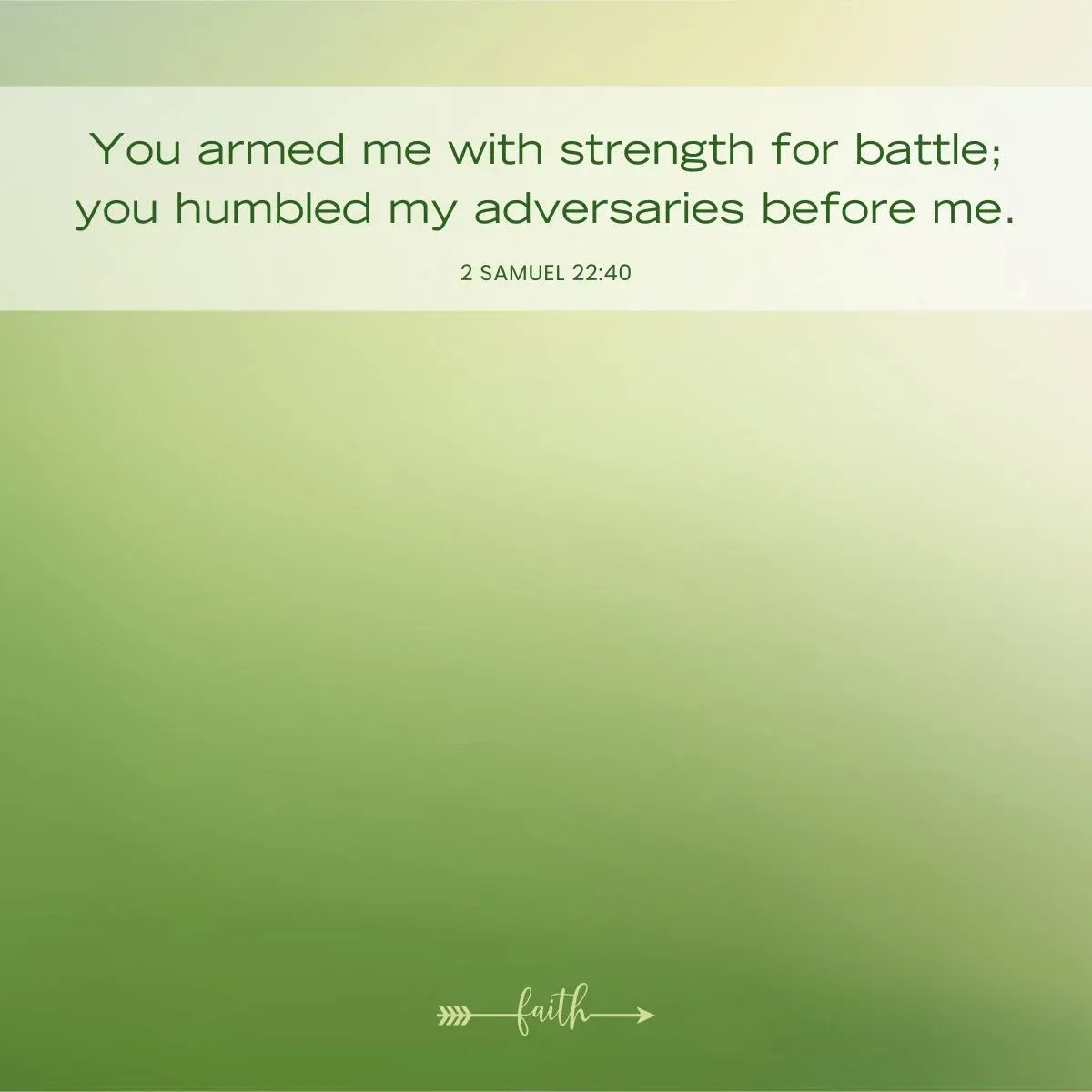 2 Samuel 22:40 Empowered for victory Bible verse about fighting battles
