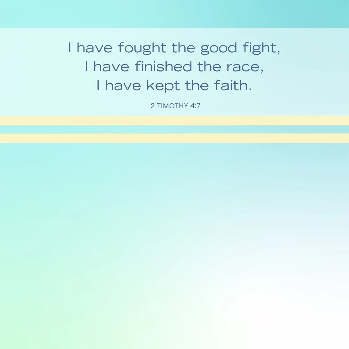 2 Timothy 4:7 finishing the race