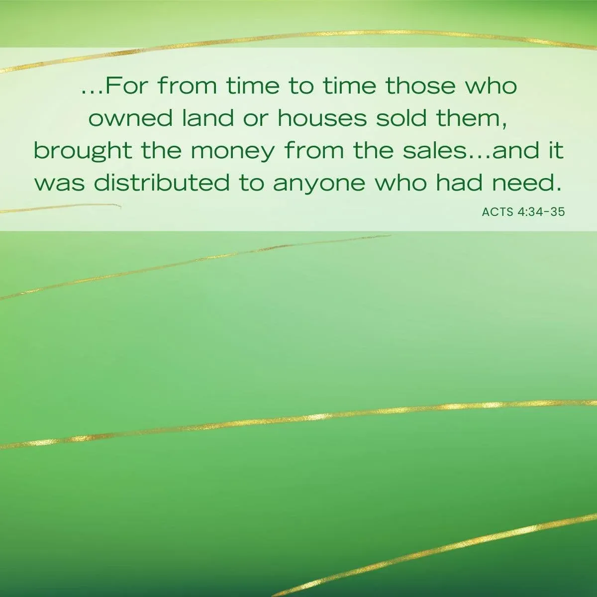 Acts 4:34-35 - Tithing Bible verse