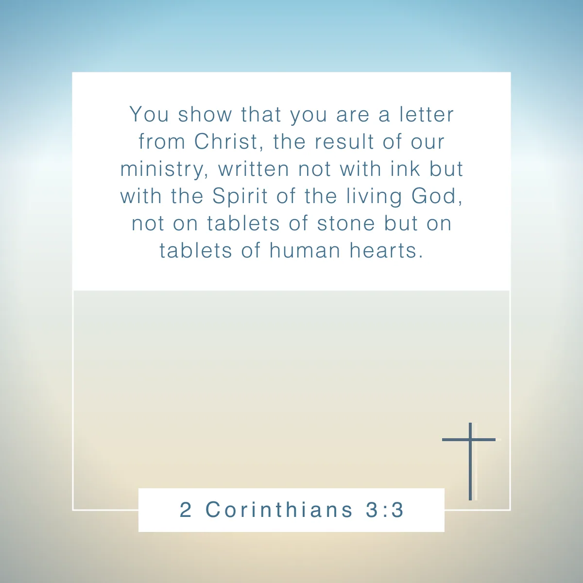 2 Corinthians 3:3 Bible verse about a heart of stone