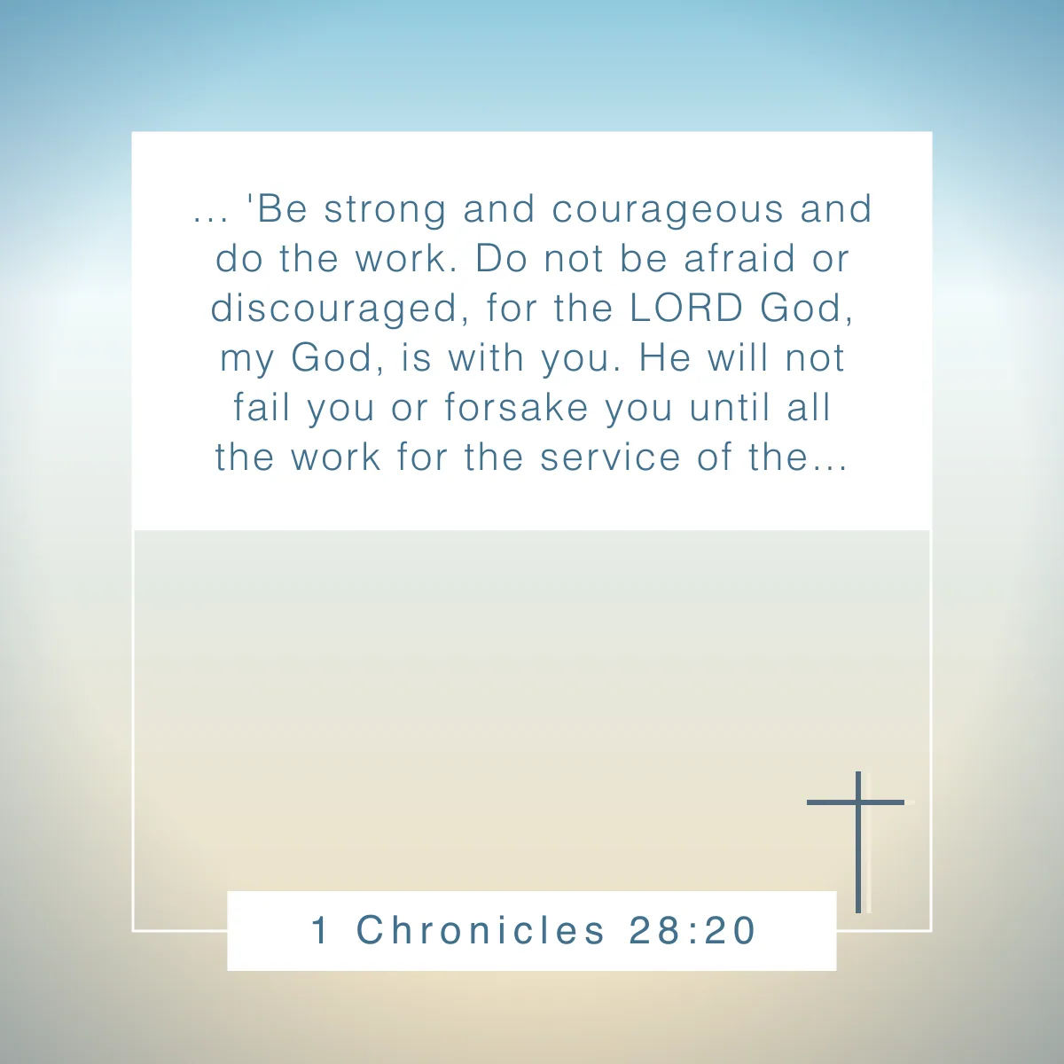 1 Chronicles 28:20 Bible verse about adventure