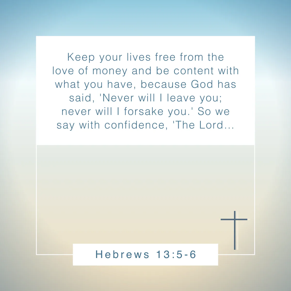 Hebrews 13:5-6 Bible verse about adventure