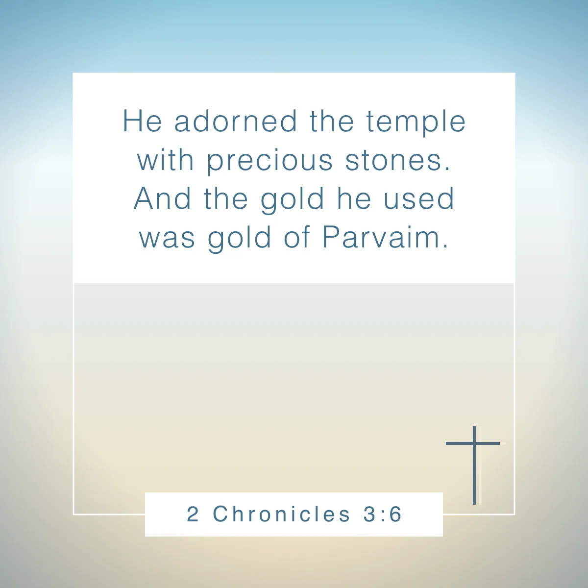 2 Chronicles 3:6 Bible verse about beauty that reveal God's view of true worth