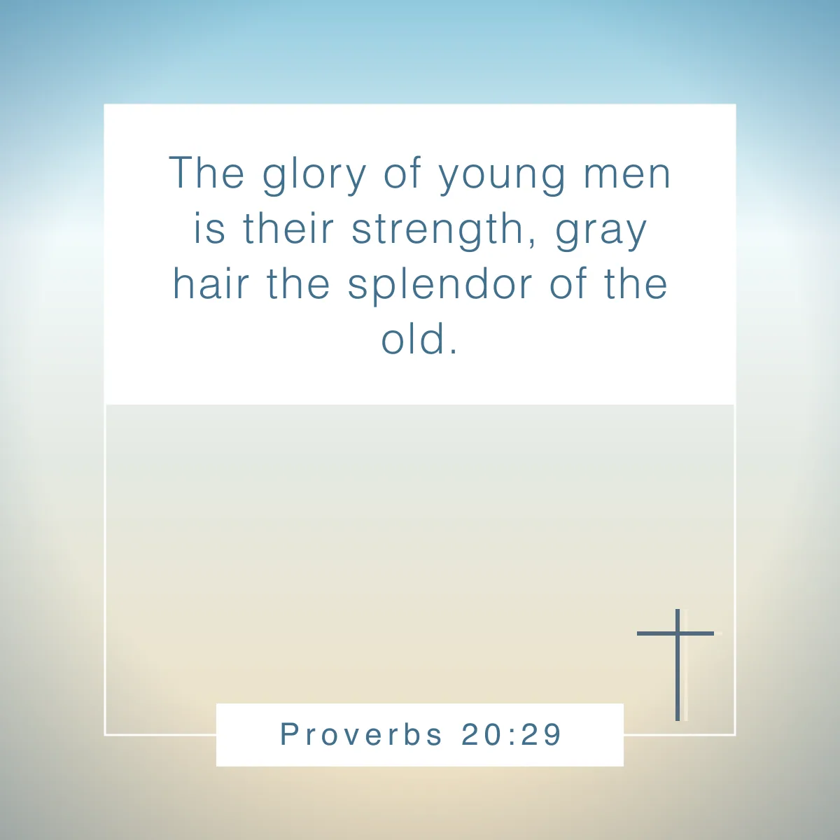 Proverbs 20:29 Bible verse about beauty that reveal God's view of true worth