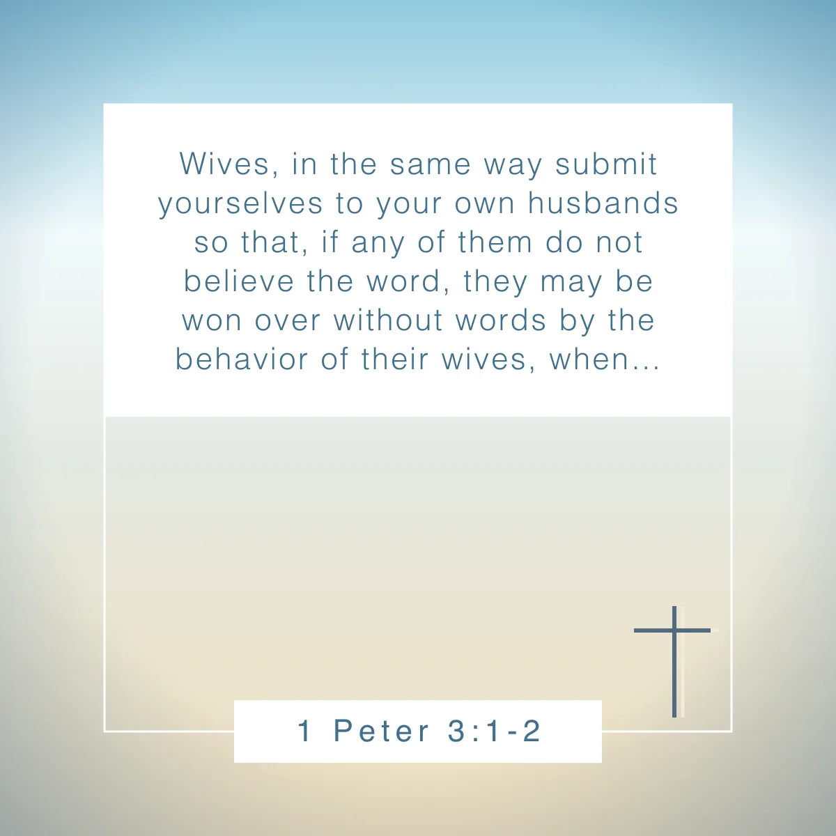 1 Peter 3:1-2 Bible verse about being an example