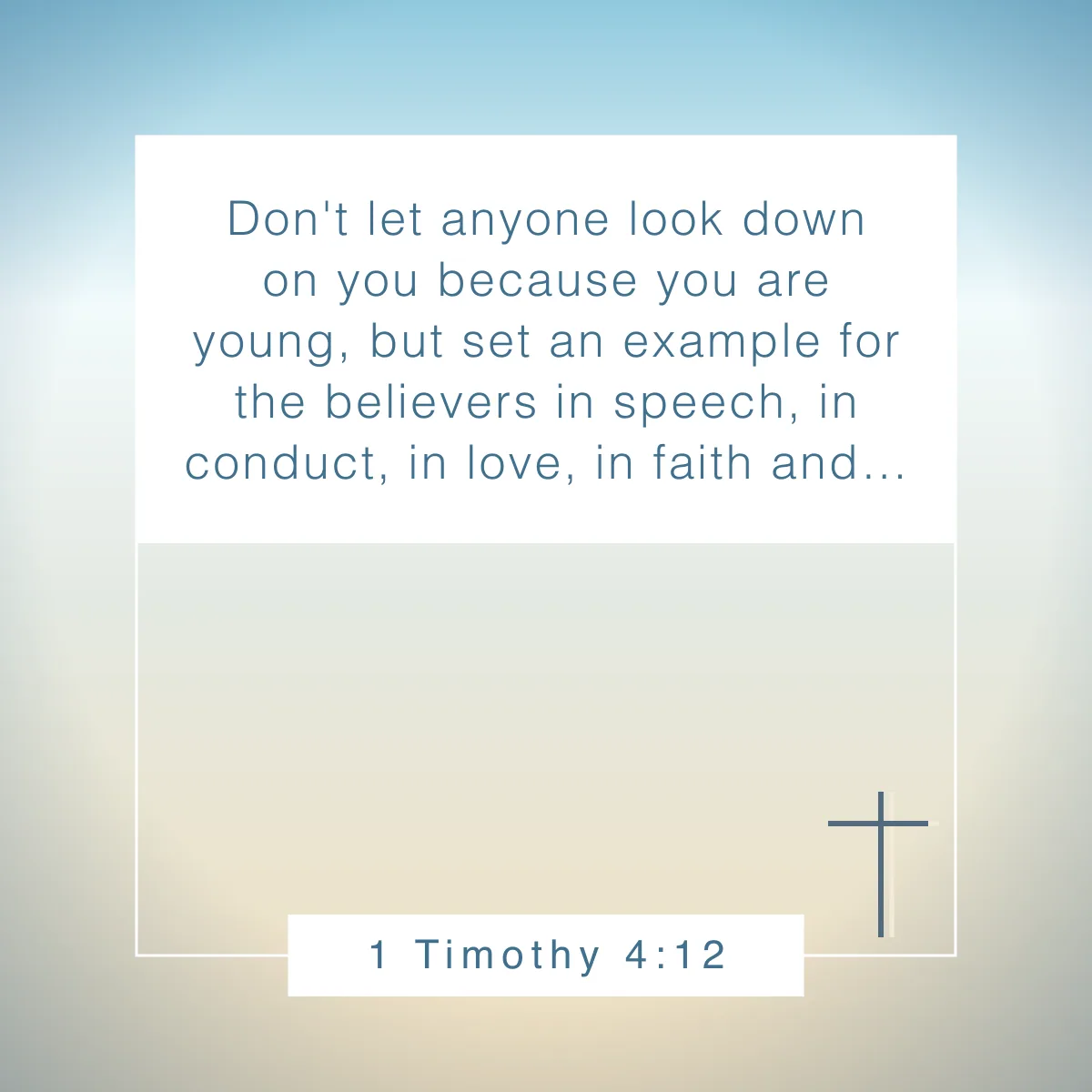 1 Timothy 4:12 Bible verse about being an example