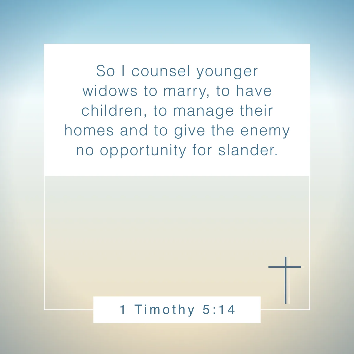 1 Timothy 5:14 Bible verse about being an example