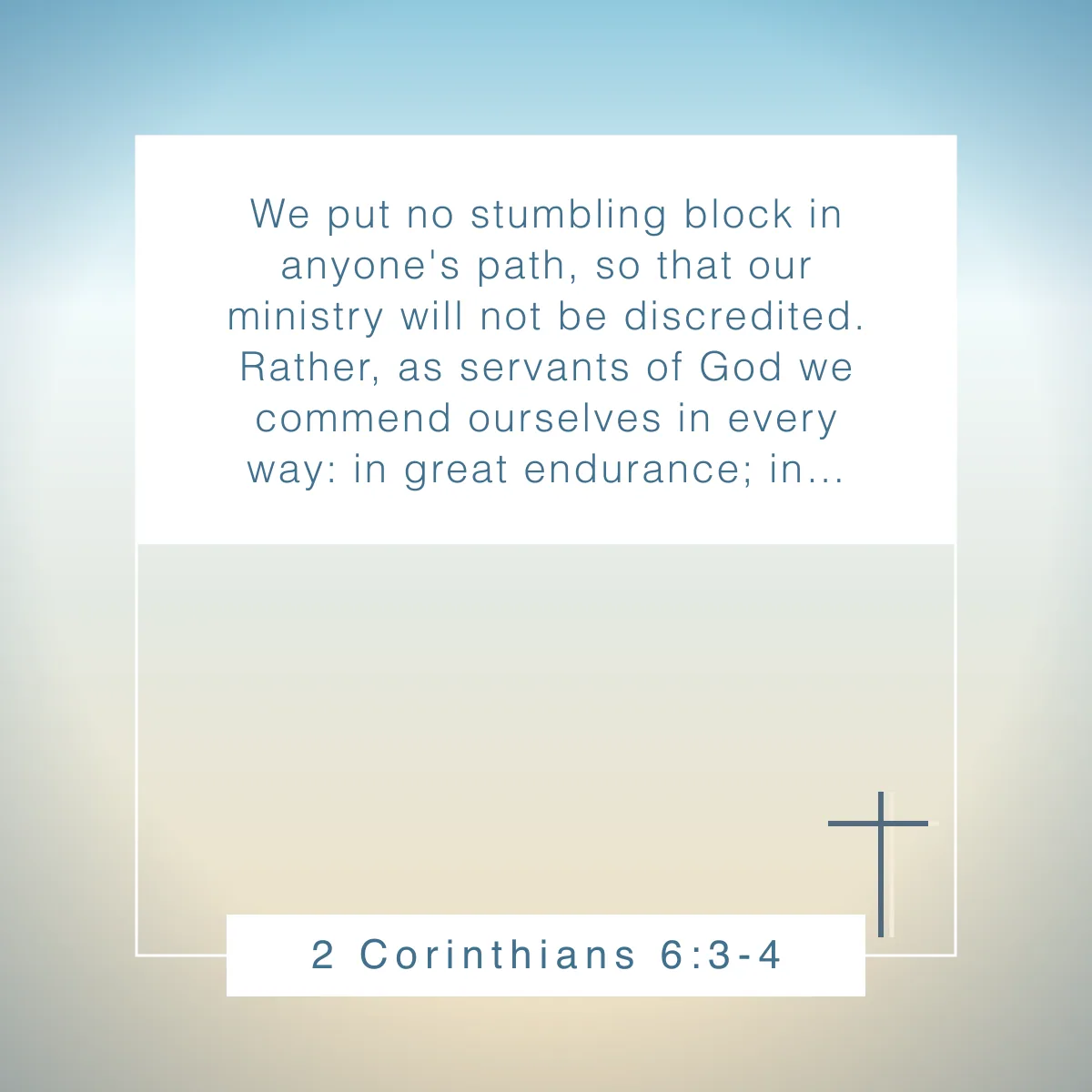 2 Corinthians 6:3-4 Bible verse about being an example