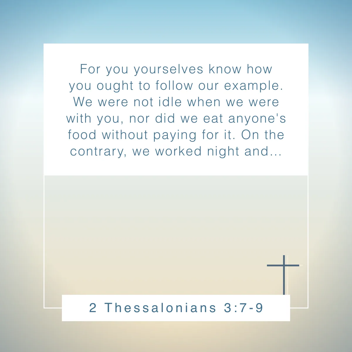 2 Thessalonians 3:7-9 Bible verse about being an example