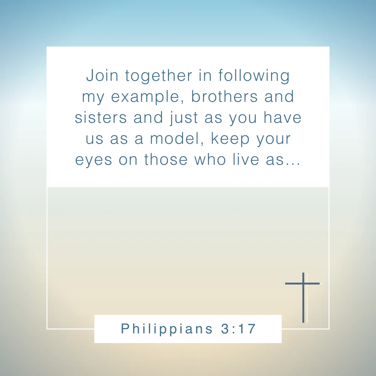 Philippians 3:17 Bible verse about being an example