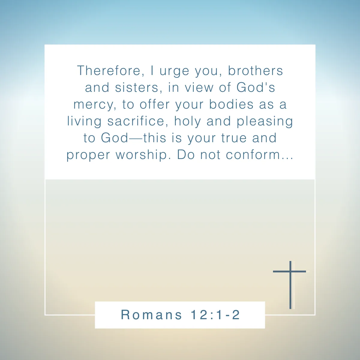Romans 12:1-2 Bible verse about being an example