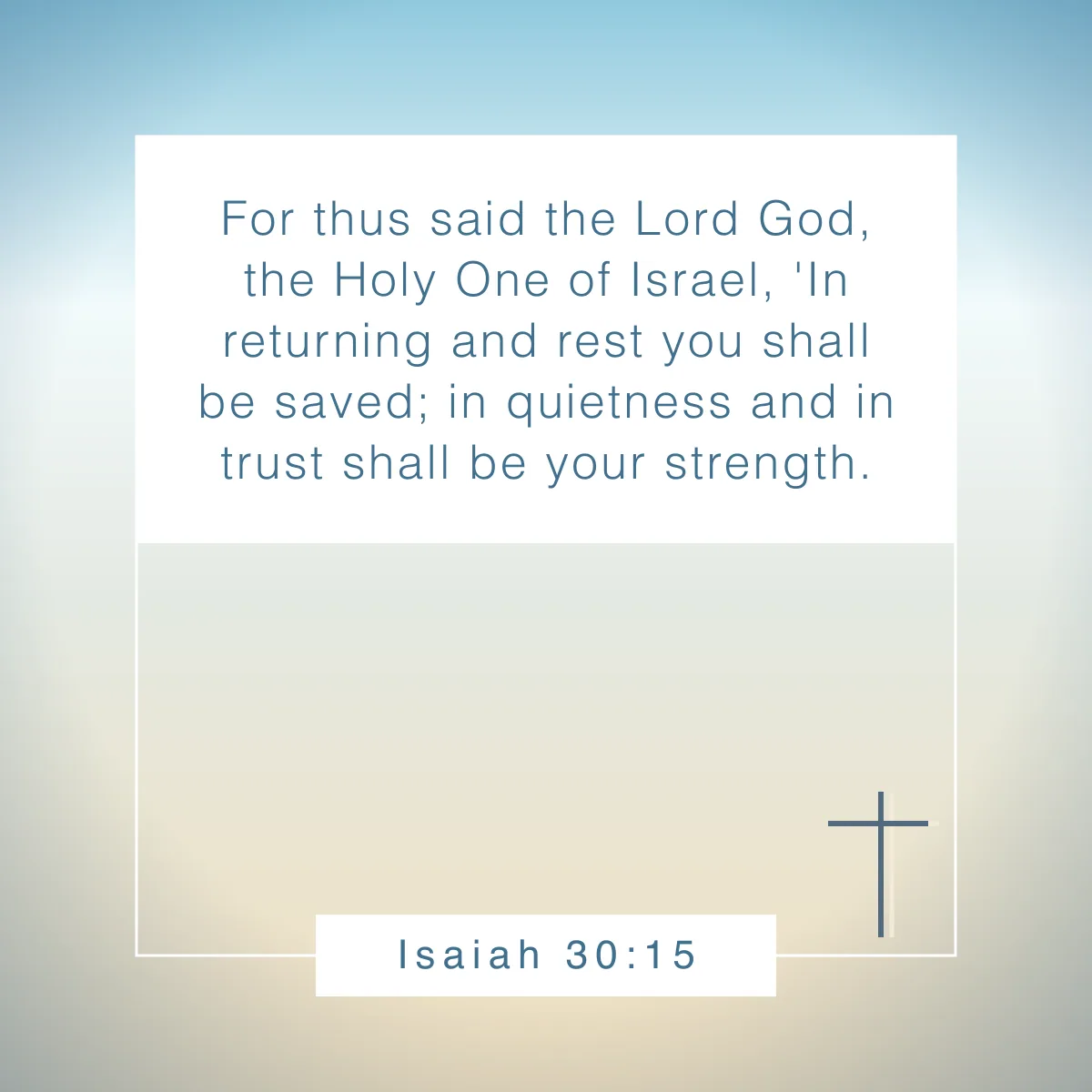 Isaiah 30:15 Bible verse about being still