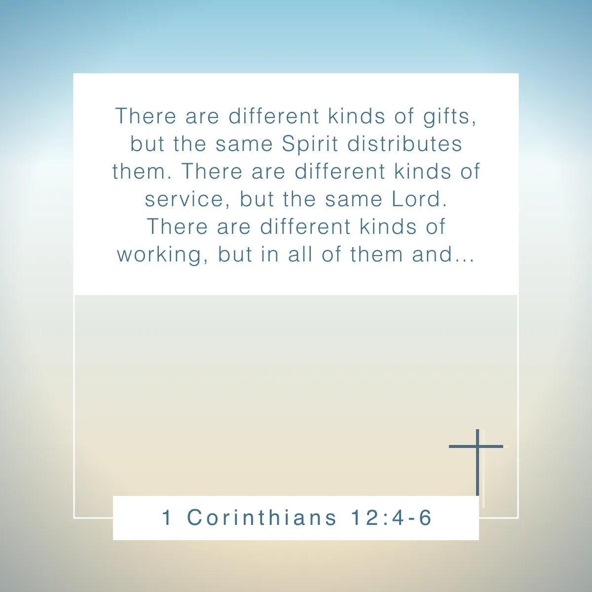1 Corinthians 12:4-6 Bible verse about being unique