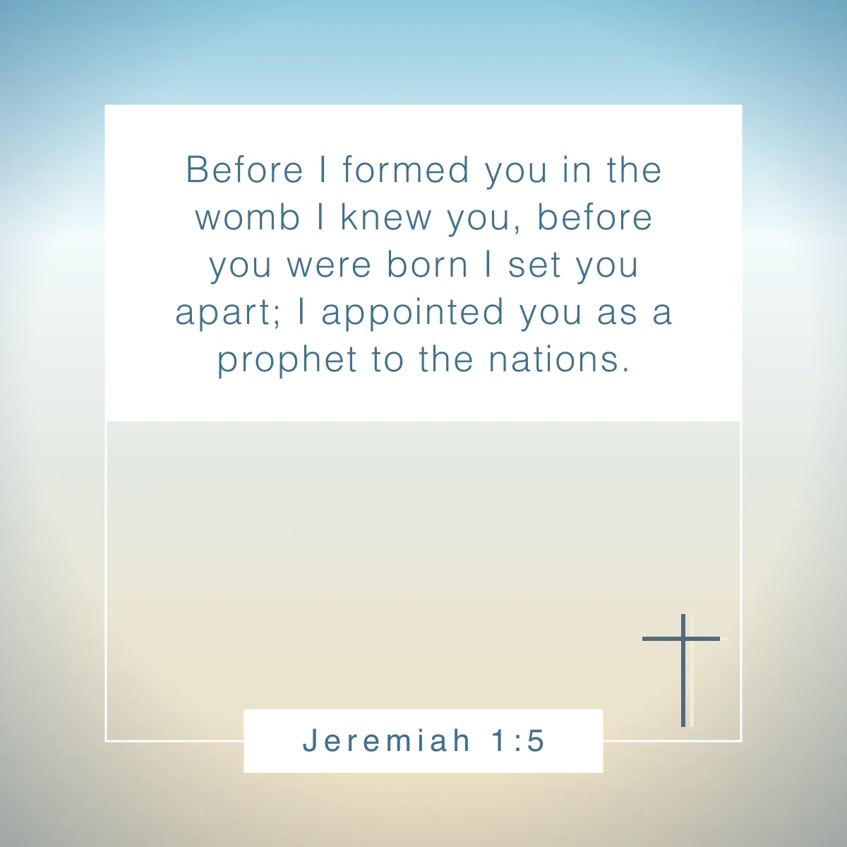 Jeremiah 1:5 Bible verse about being unique