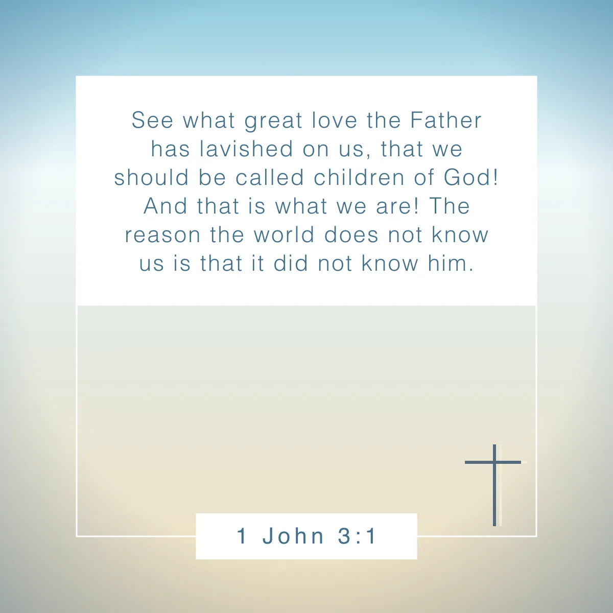 1 John 3:1 Bible verse about believing in yourself