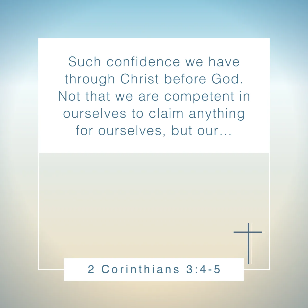 2 Corinthians 3:4-5 Bible verse about believing in yourself