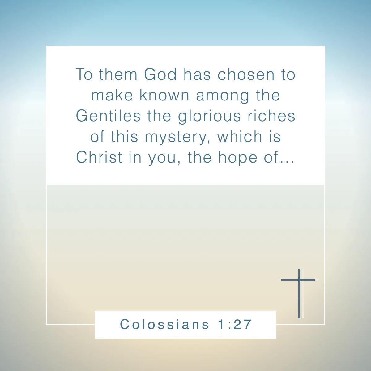 Colossians 1:27 Bible verse about believing in yourself