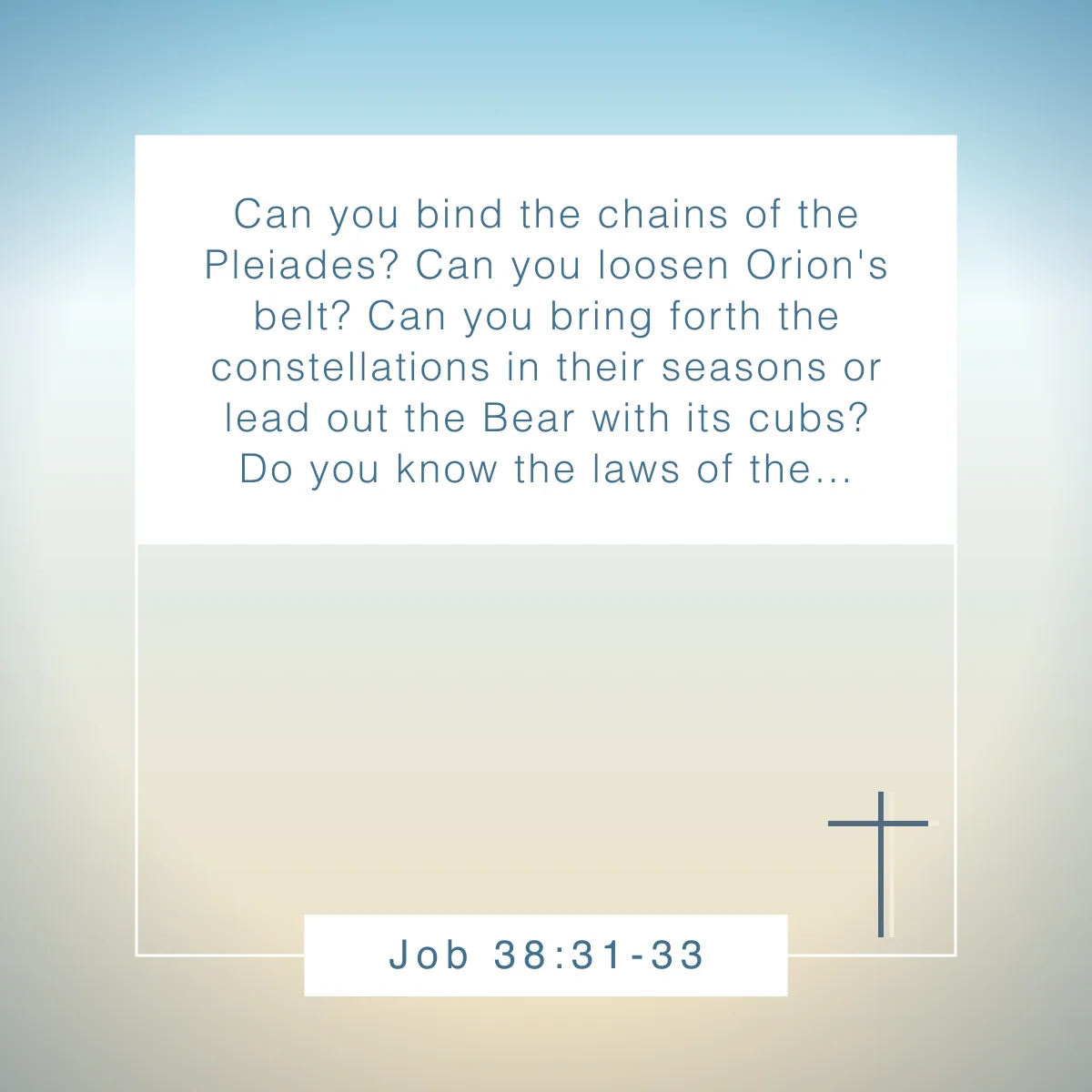 Job 38:31-33 Bible verse about celebrating God's creation in nature
