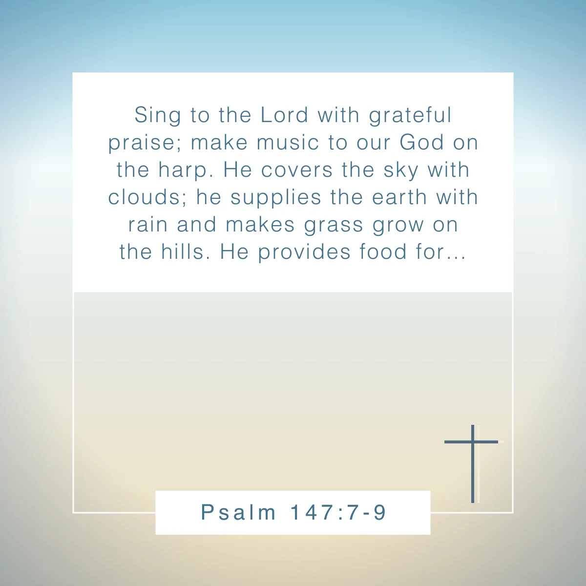Psalm 147:7-9 Bible verse about celebrating God's creation in nature