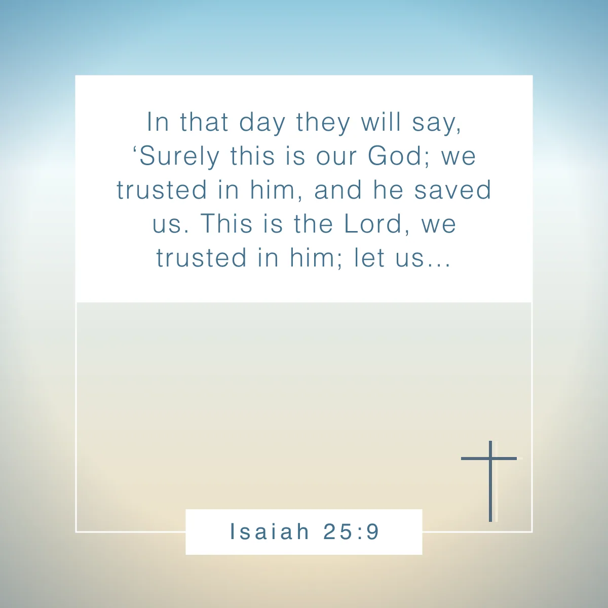 Isaiah 25:9 Bible verse about celebrating