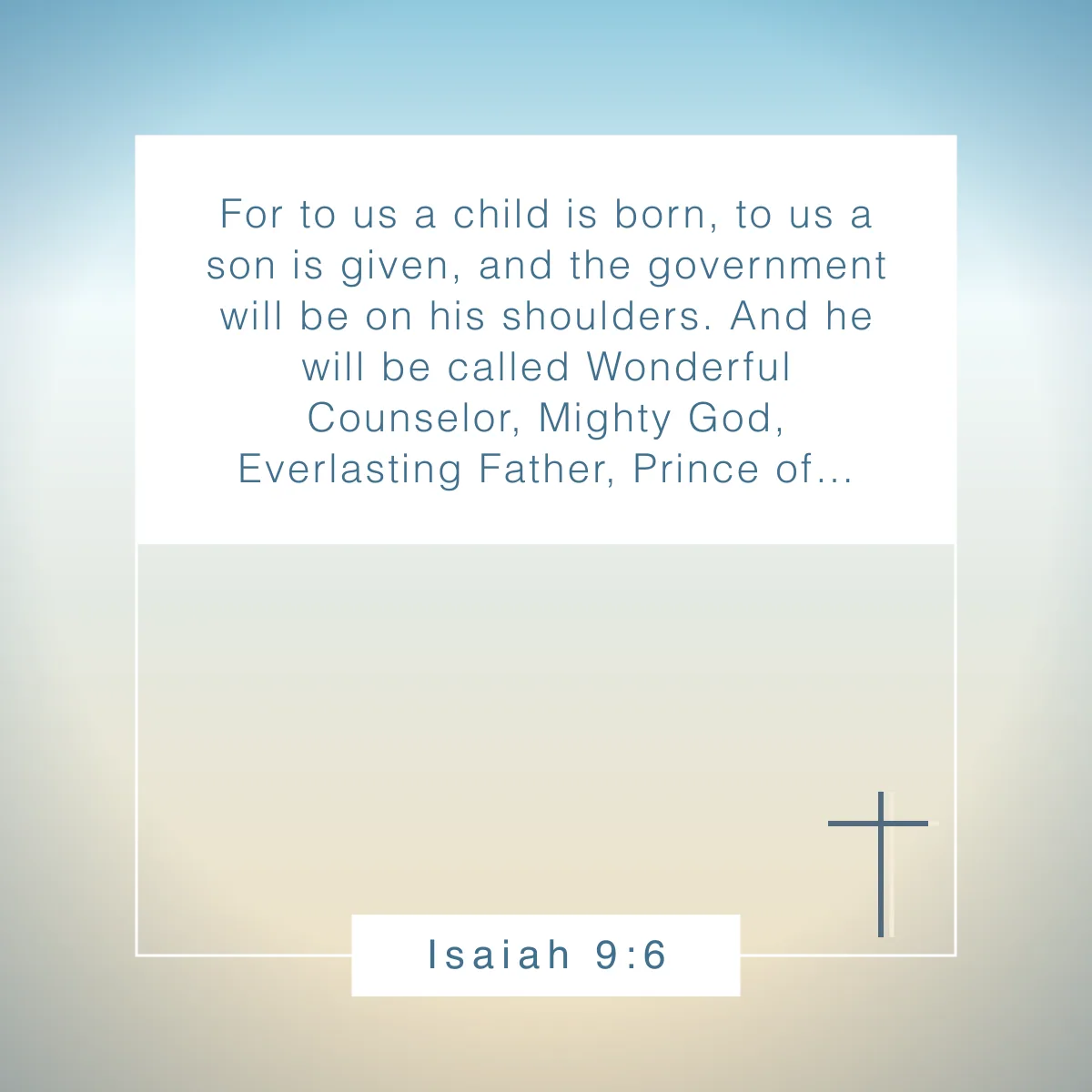 Isaiah 9:6 Bible verse about Christmas