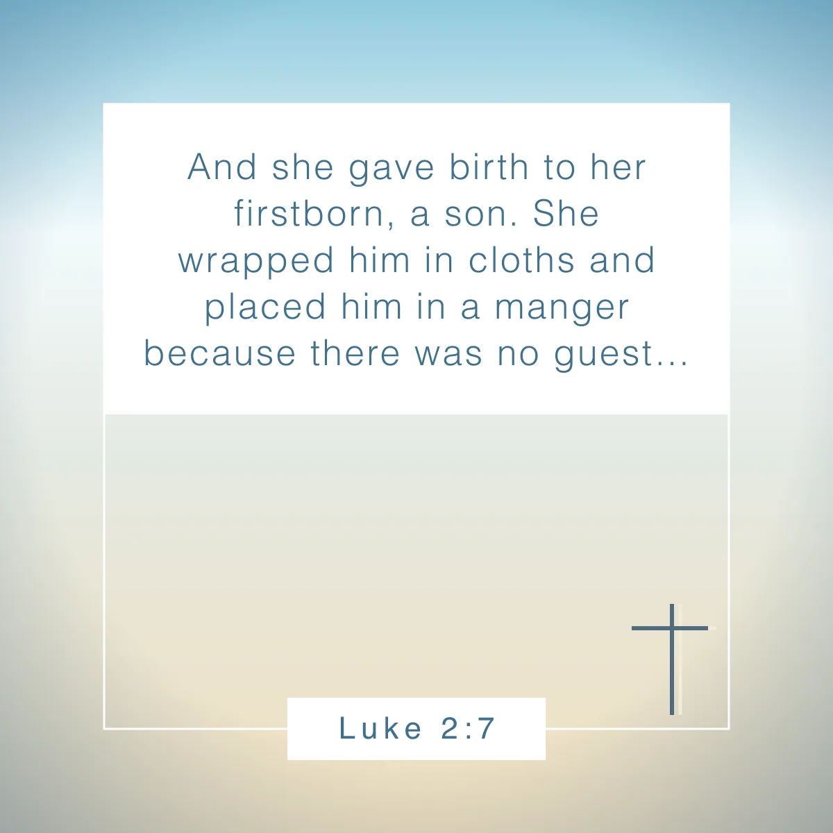 Luke 2:7 Bible verse about Christmas