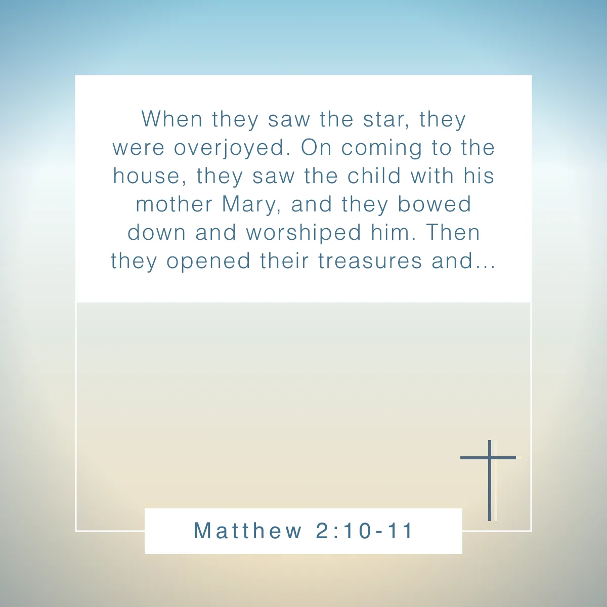 Matthew 2:10-11 Bible verse about Christmas
