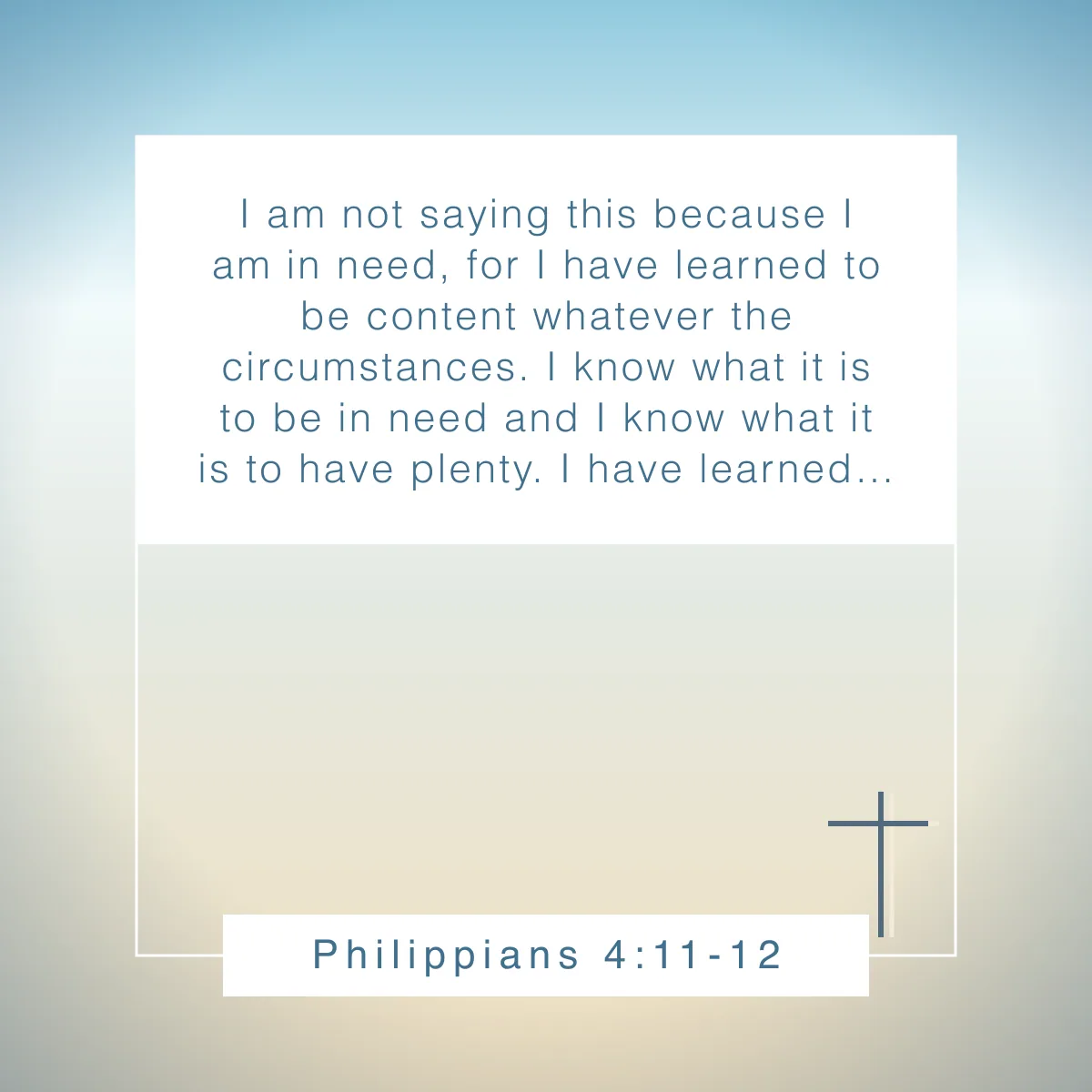 Philippians 4:11-12 Bible verse about contentment