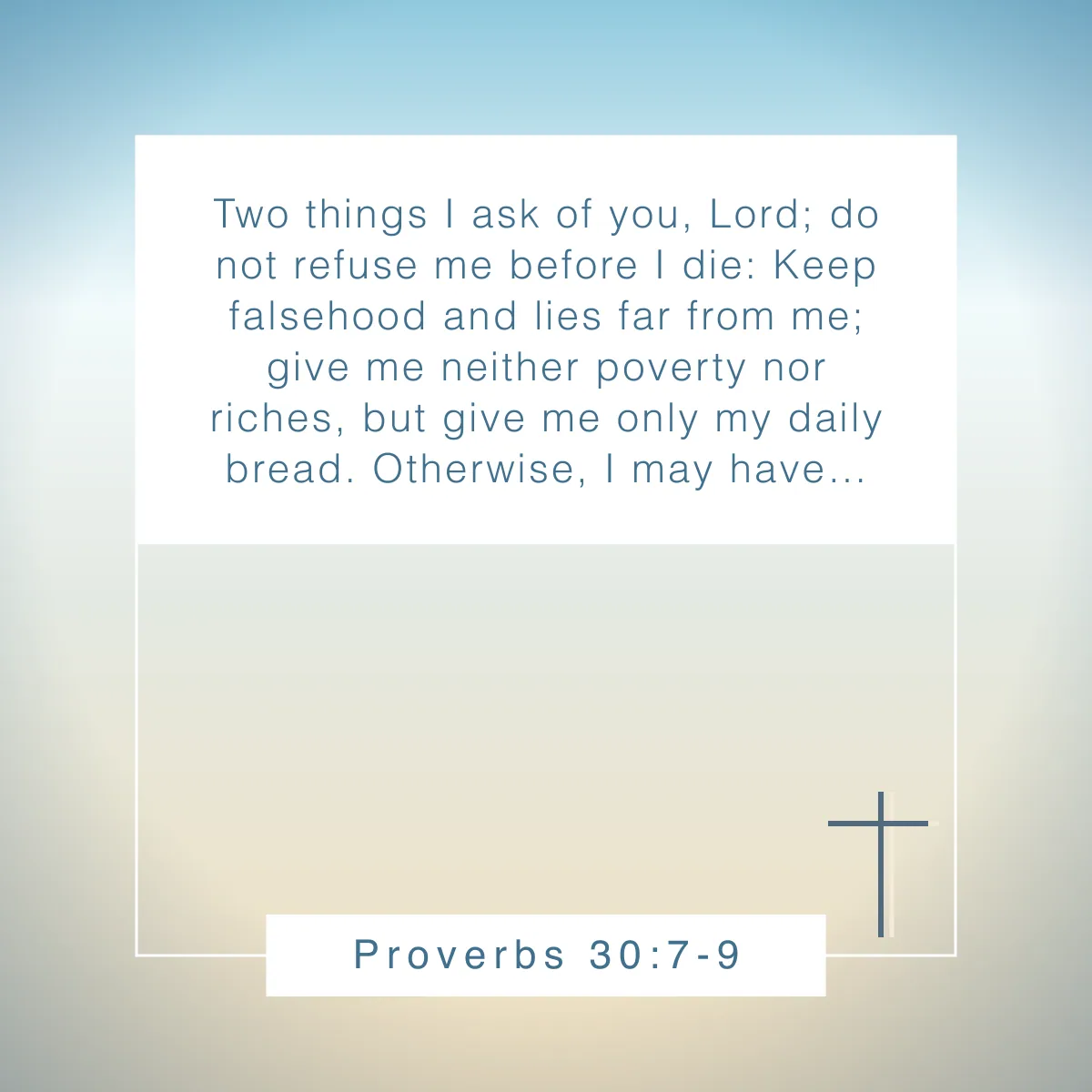 Proverbs 30:7-9 Bible verse about contentment