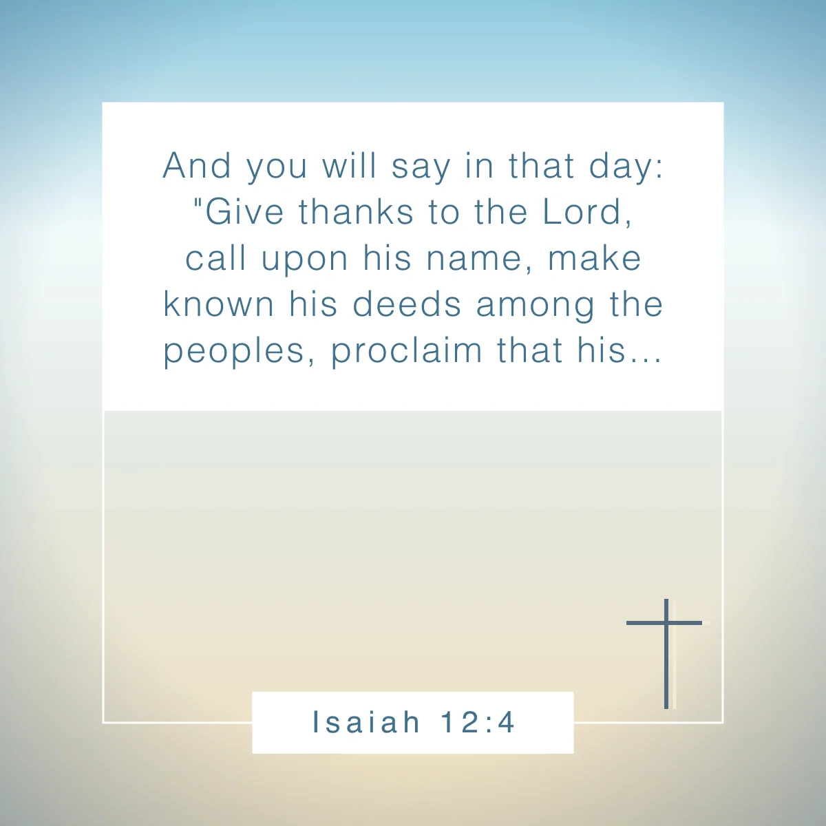 Isaiah 12:4 Bible verse about counting your blessings