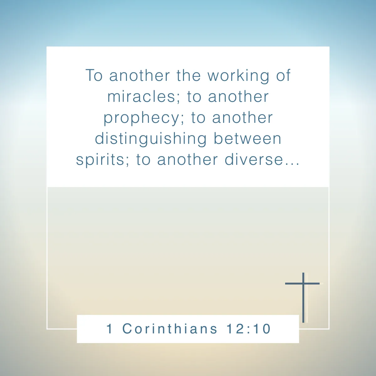 1 Corinthians 12:10 Bible verse about discernment and wisdom