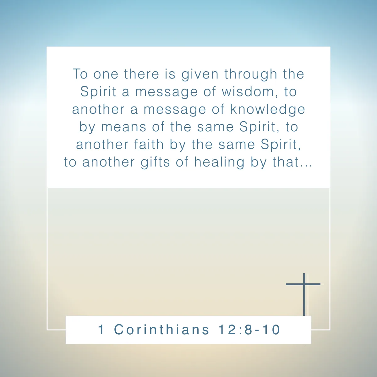 1 Corinthians 12:8-10 Bible verse about discernment and wisdom