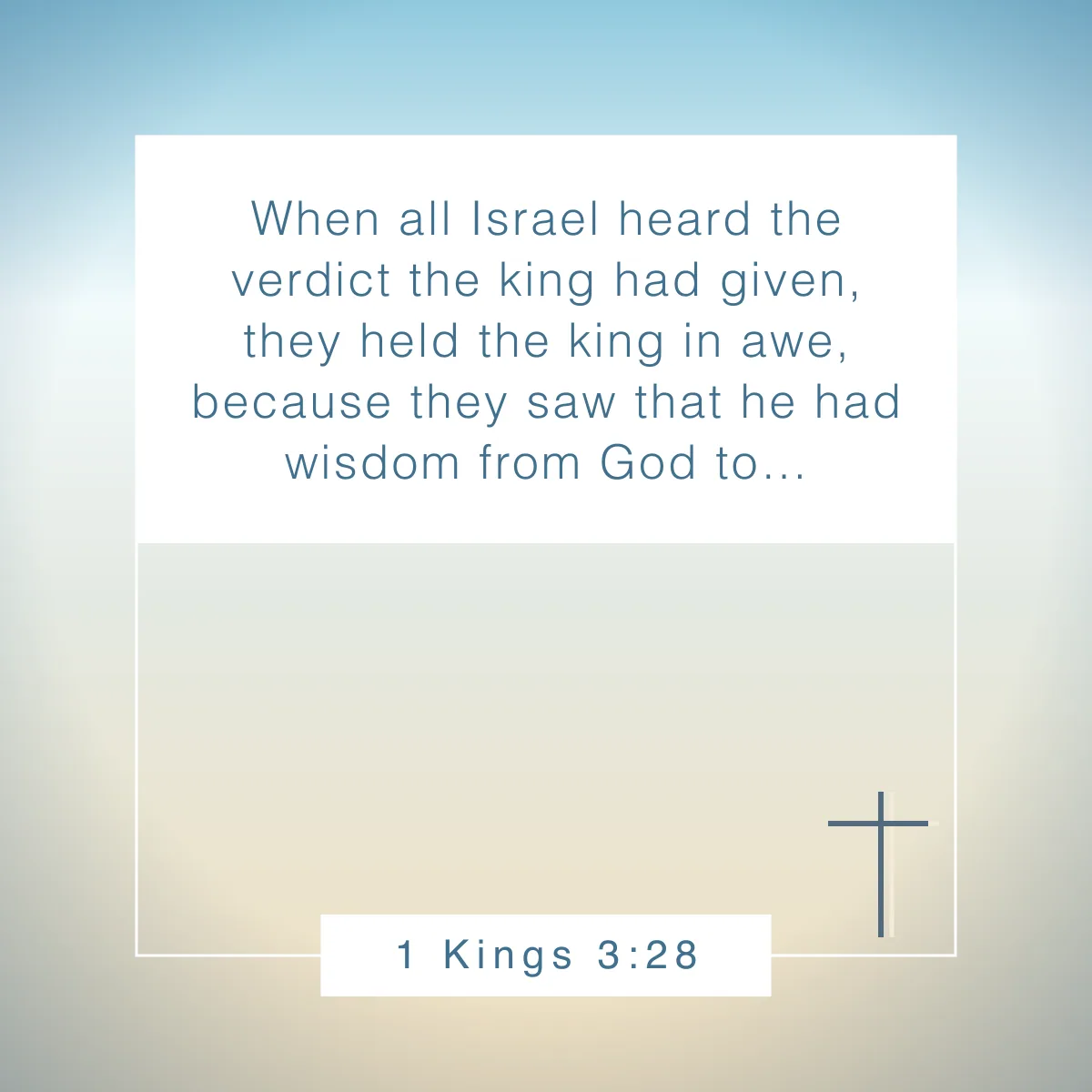 1 Kings 3:28 Bible verse about discernment and wisdom