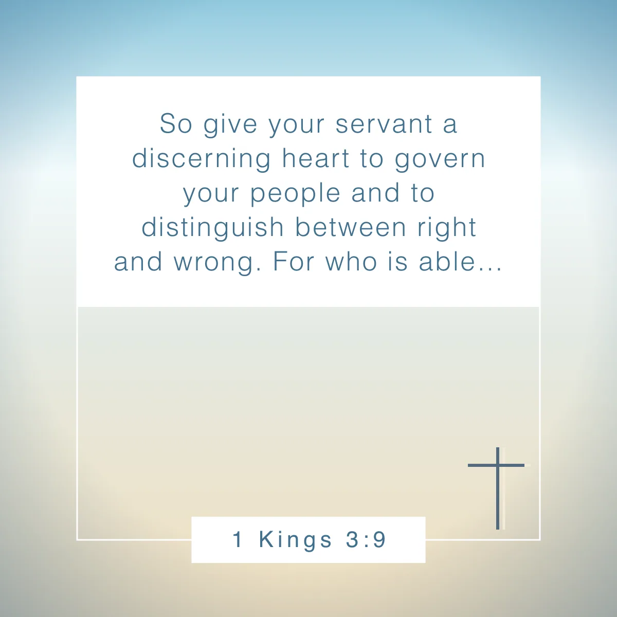 1 Kings 3:9 Bible verse about discernment and wisdom