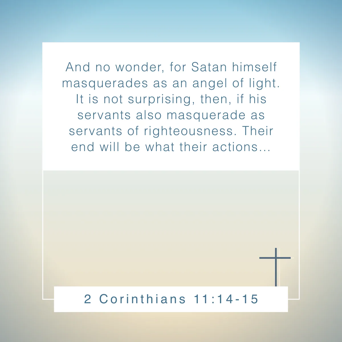 2 Corinthians 11:14-15 Bible verse about discernment and wisdom