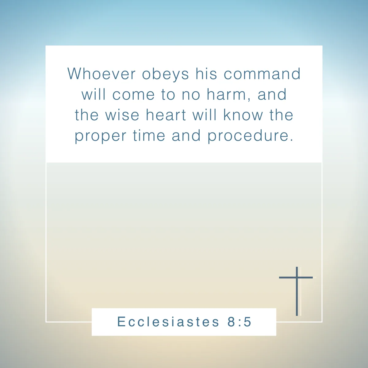 Ecclesiastes 8:5 Bible verse about discernment and wisdom