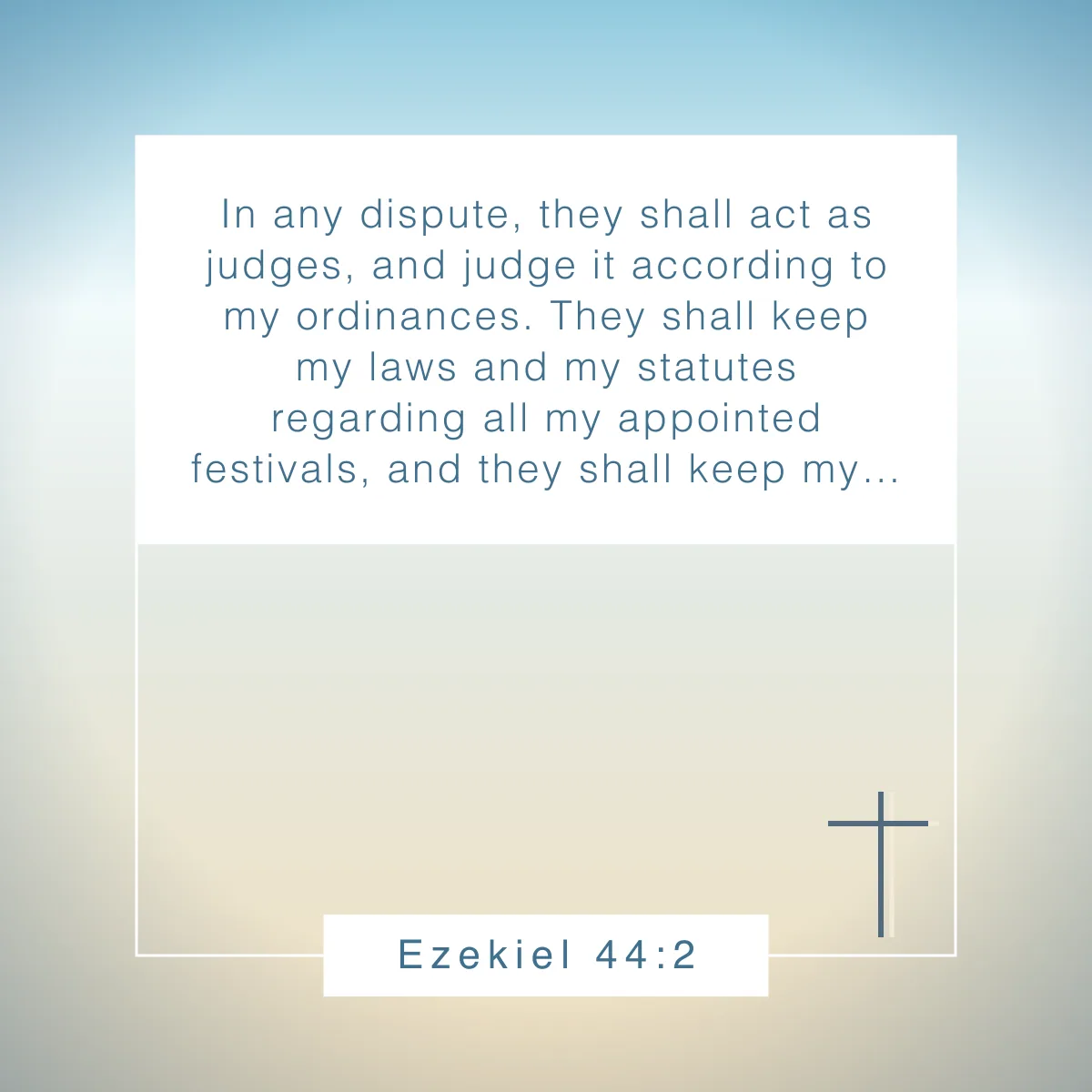 Ezekiel 44:2 Bible verse about discernment and wisdom