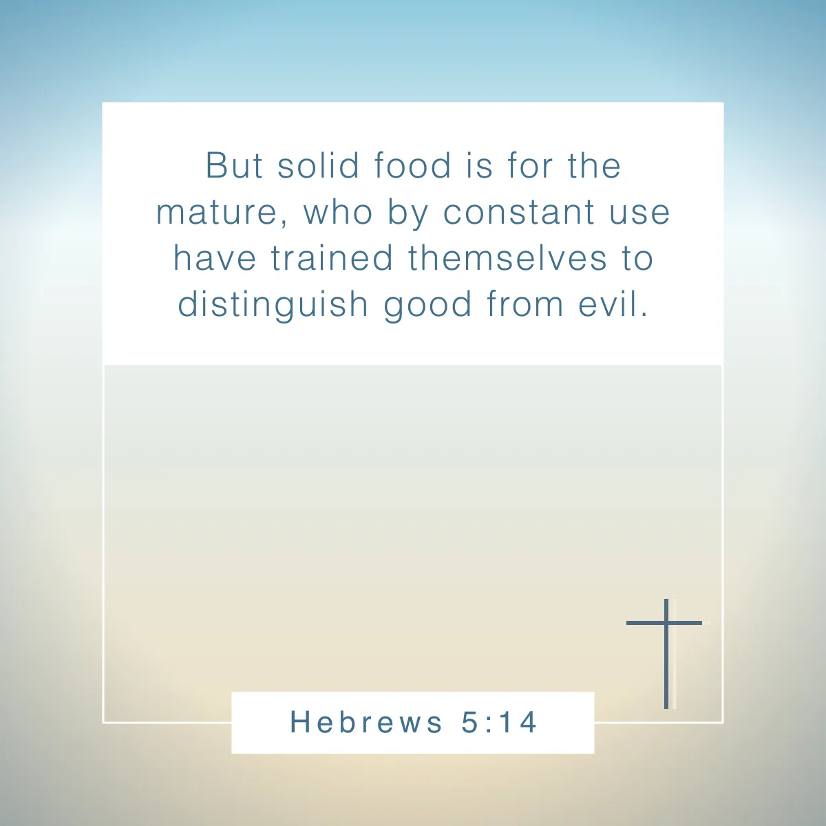 Hebrews 5:14 Bible verse about discernment and wisdom