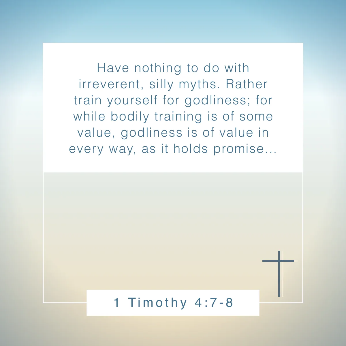 1 Timothy 4:7-8 Bible verse about discipline
