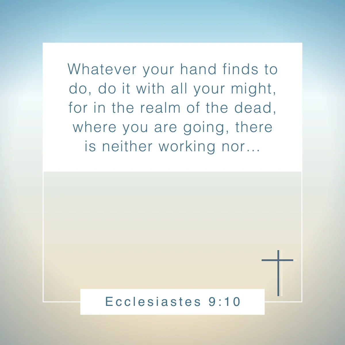Ecclesiastes 9:10 Bible verse about doing your best