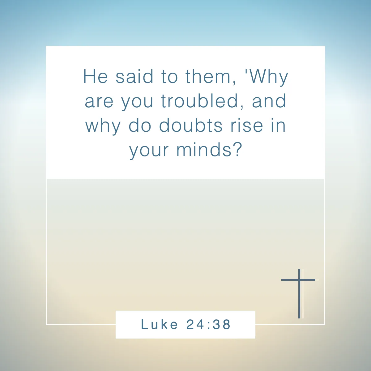 Luke 24:38 Bible verse about doubt