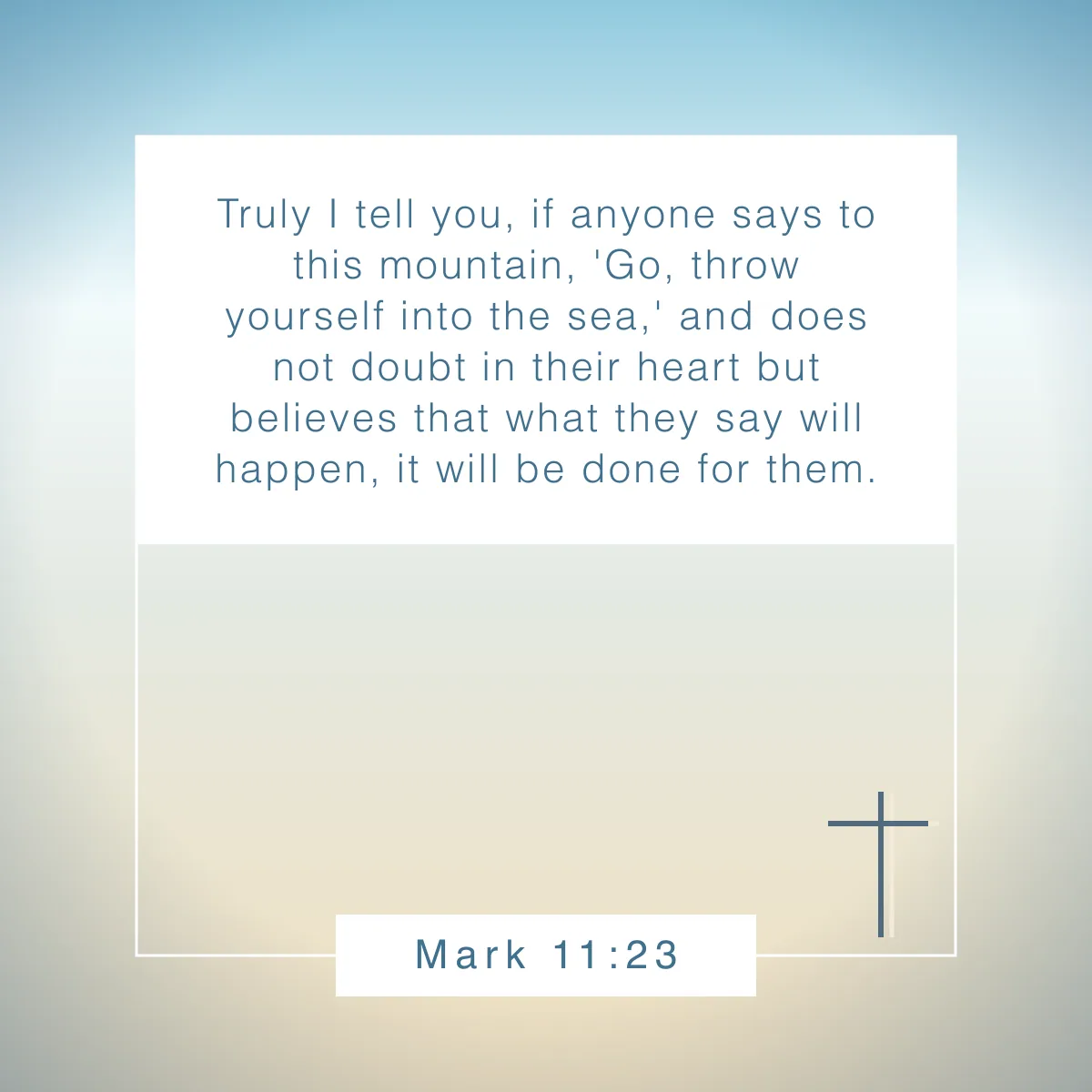 Mark 11:23 Bible verse about doubt