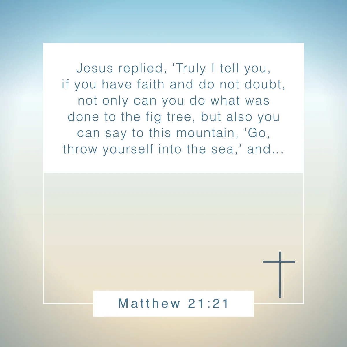 Matthew 21:21 Bible verse about doubt