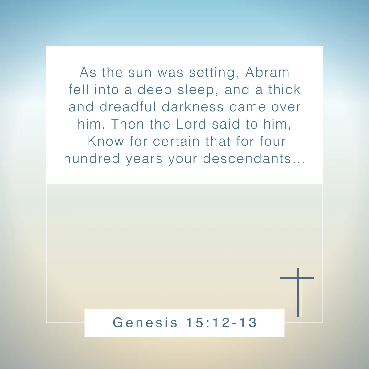 Genesis 15:12-13 Bible verse about dreams
