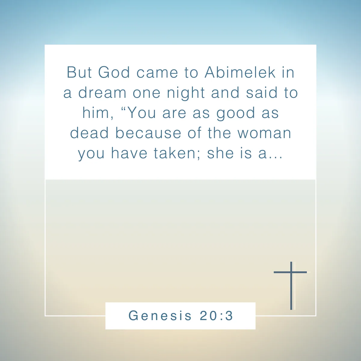 Genesis 20:3 Bible verse about dreams