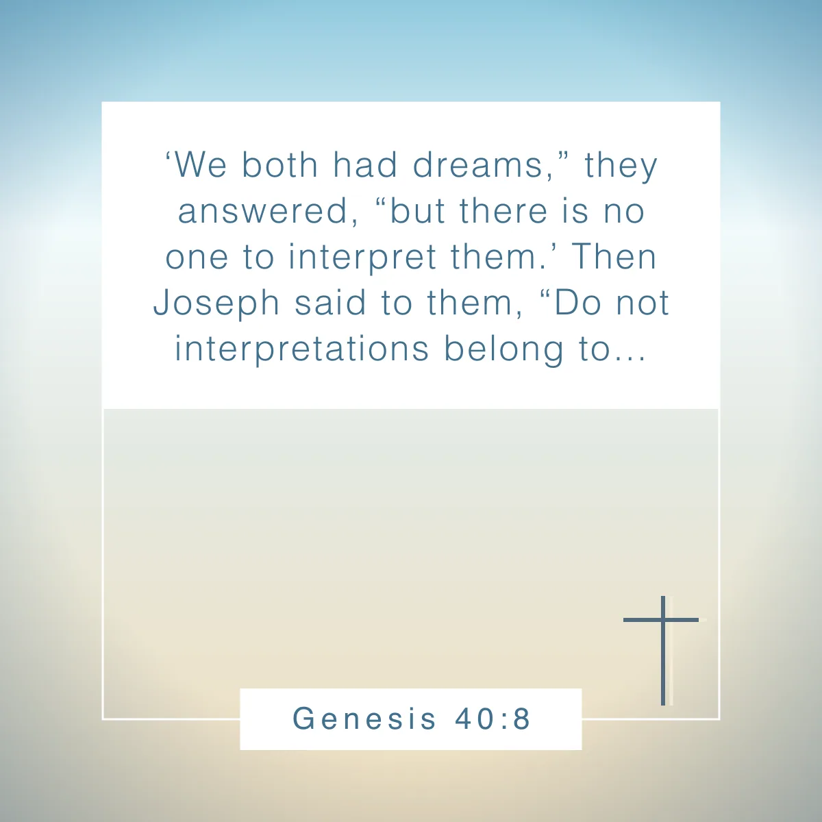 Genesis 40:8 Bible verse about dreams