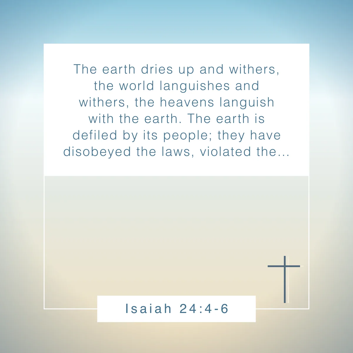 Isaiah 24:4-6 Bible verse about Earth Day